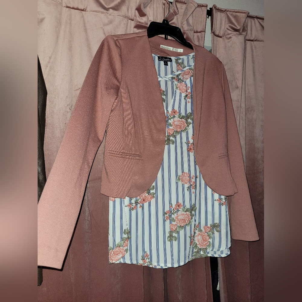 Shirt with Cropped light weight blazer